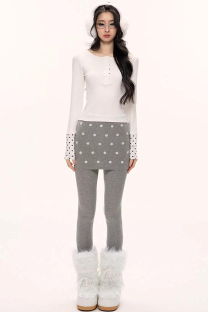 Zircon Polka Dot Knit Top