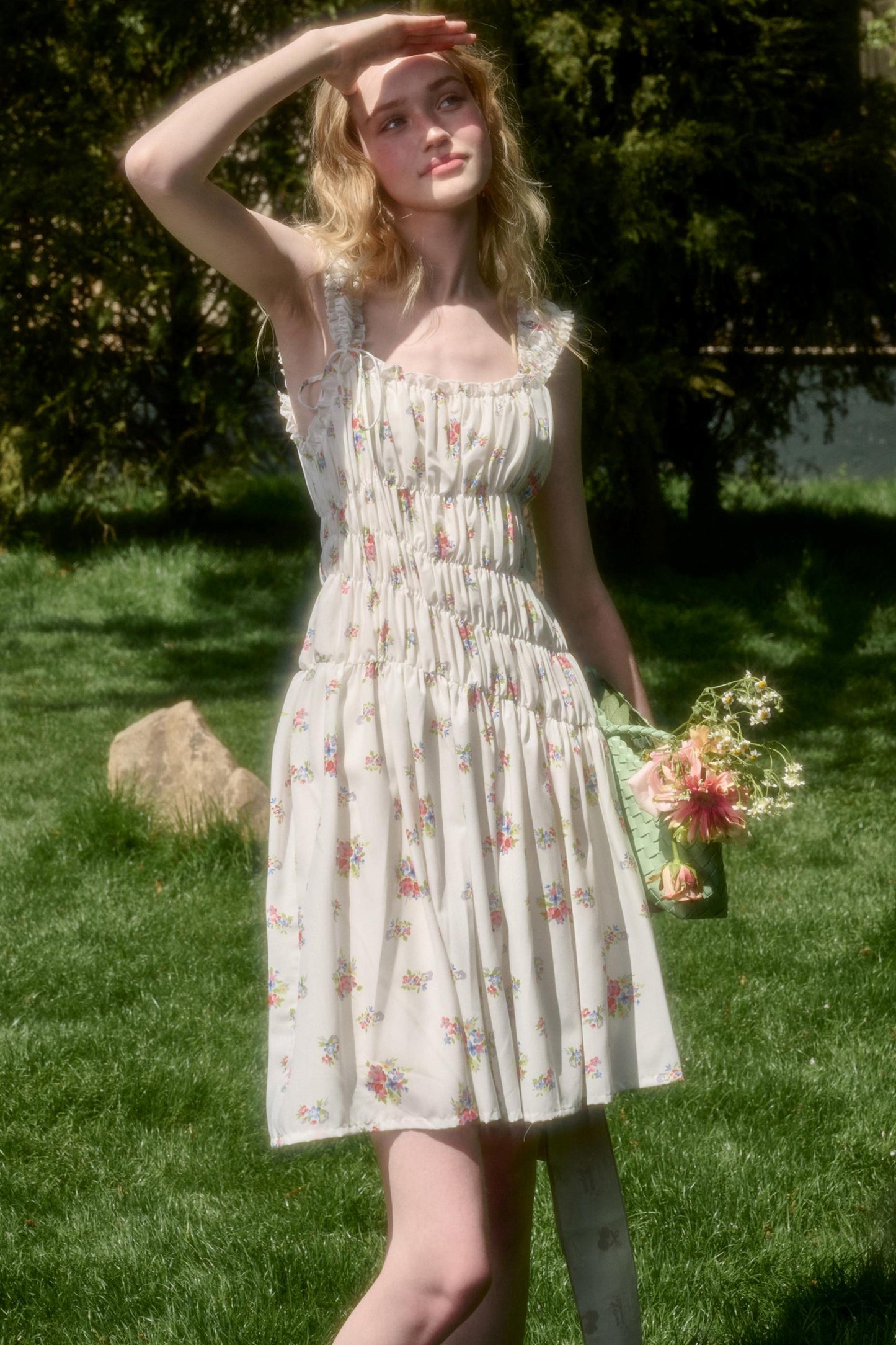 Vintage Floral Halter Dress