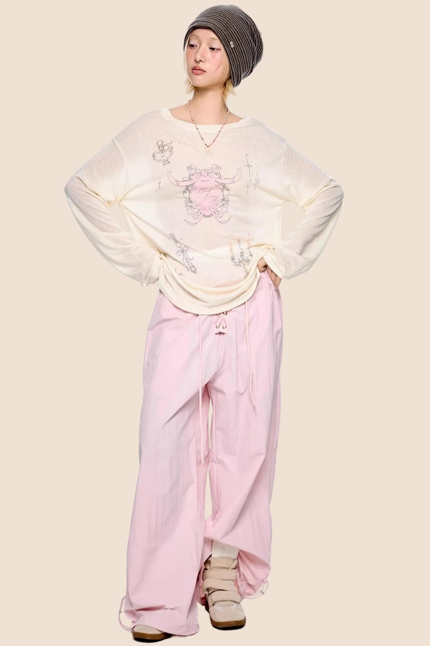 Low-Waist Ruched Sports Pants