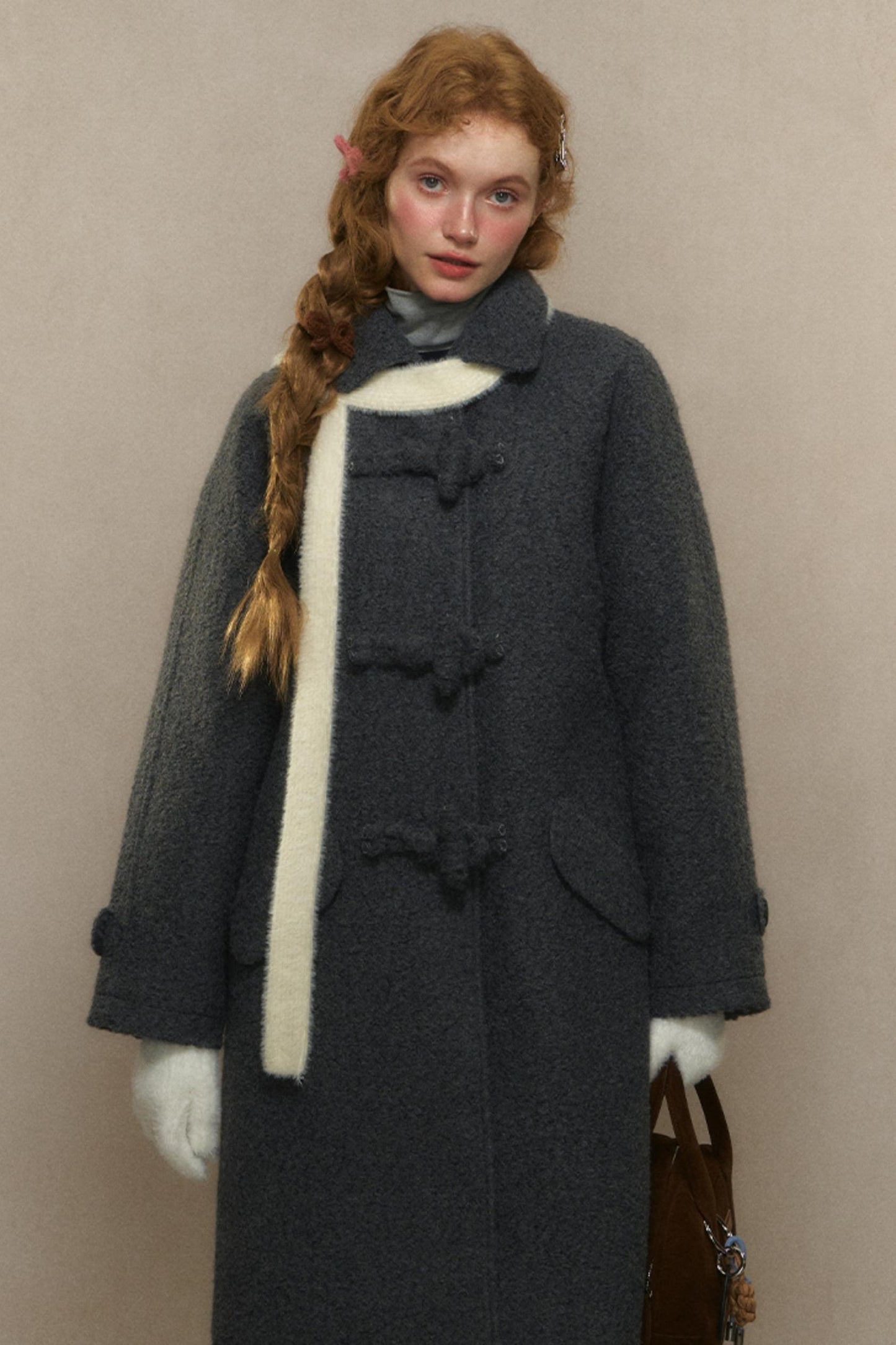 Winter Wool Coat With Horn Buttons