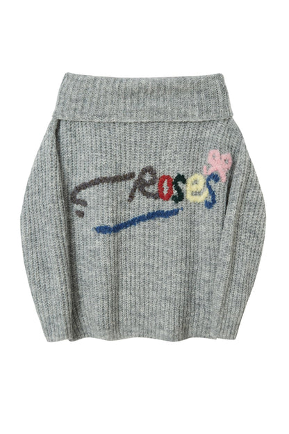 COLORED LETTER EMBROIDERED SWEATER