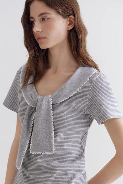 Sweet Striped Lace Top
