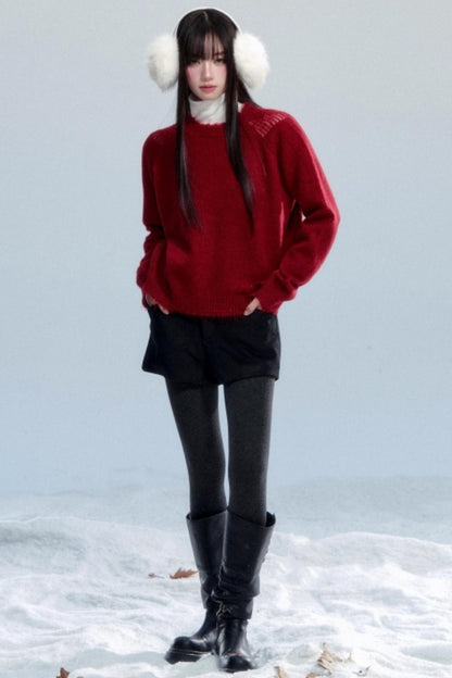 Fringed Raw Edge Sweater