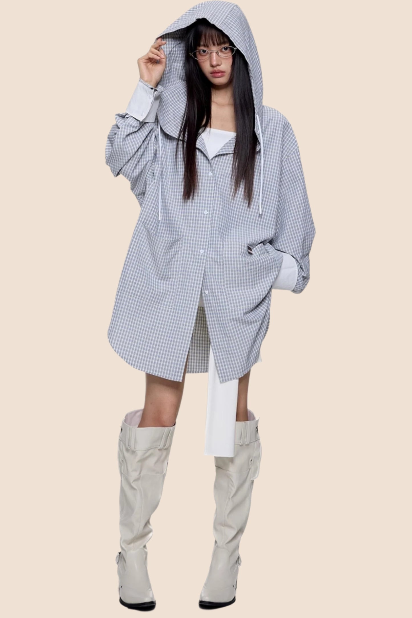 Plaid Hooded Casual Jacket