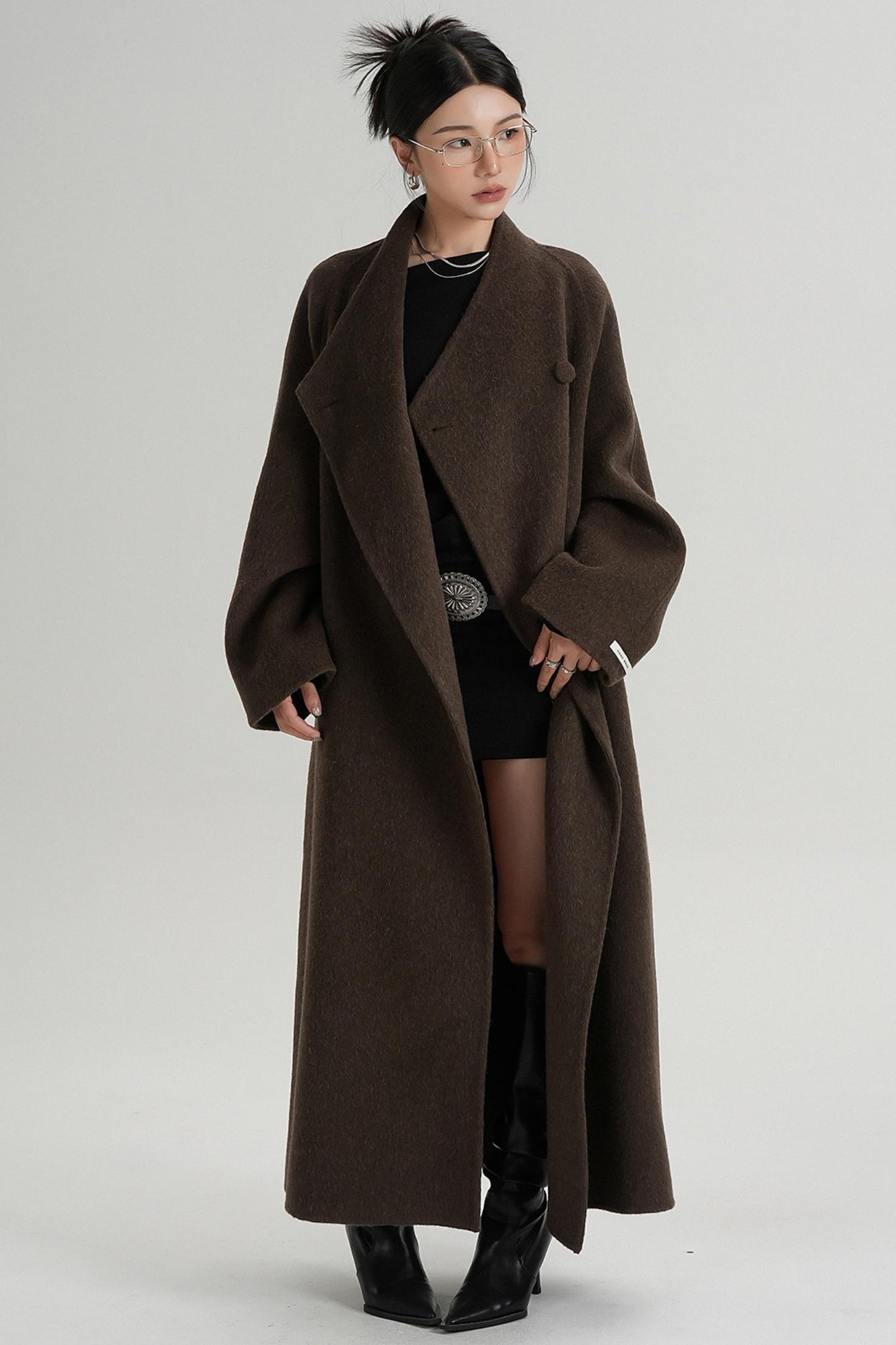 Temperament Coffee Wool Coat