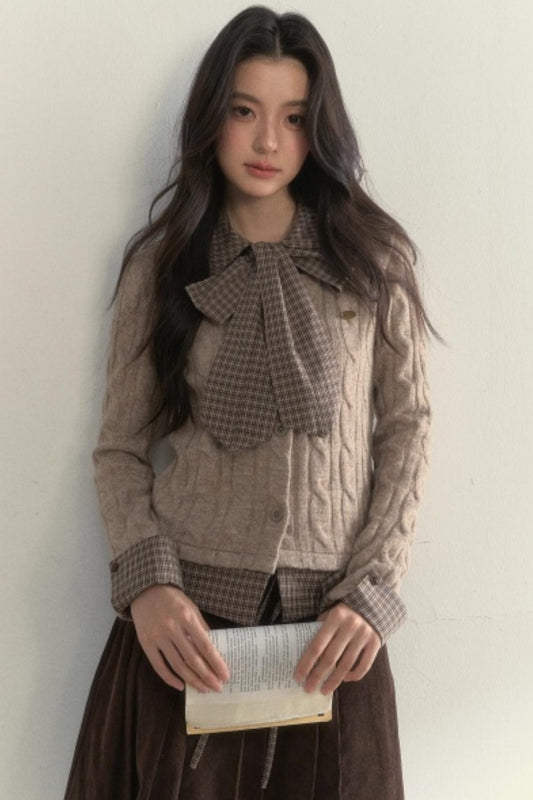 Retro Bow Tie Knit Sweater