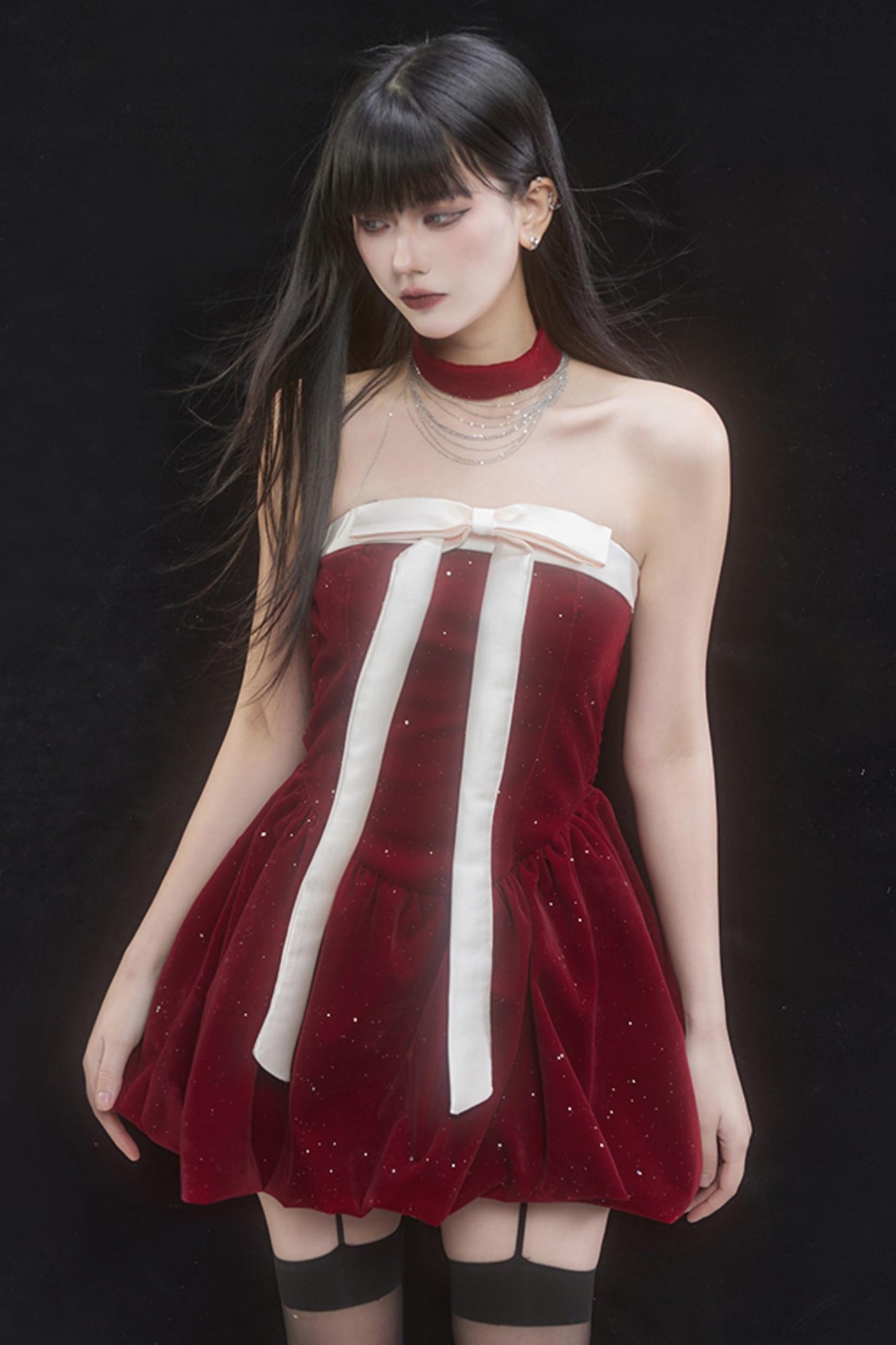 Festive Red Sweet Style Dress