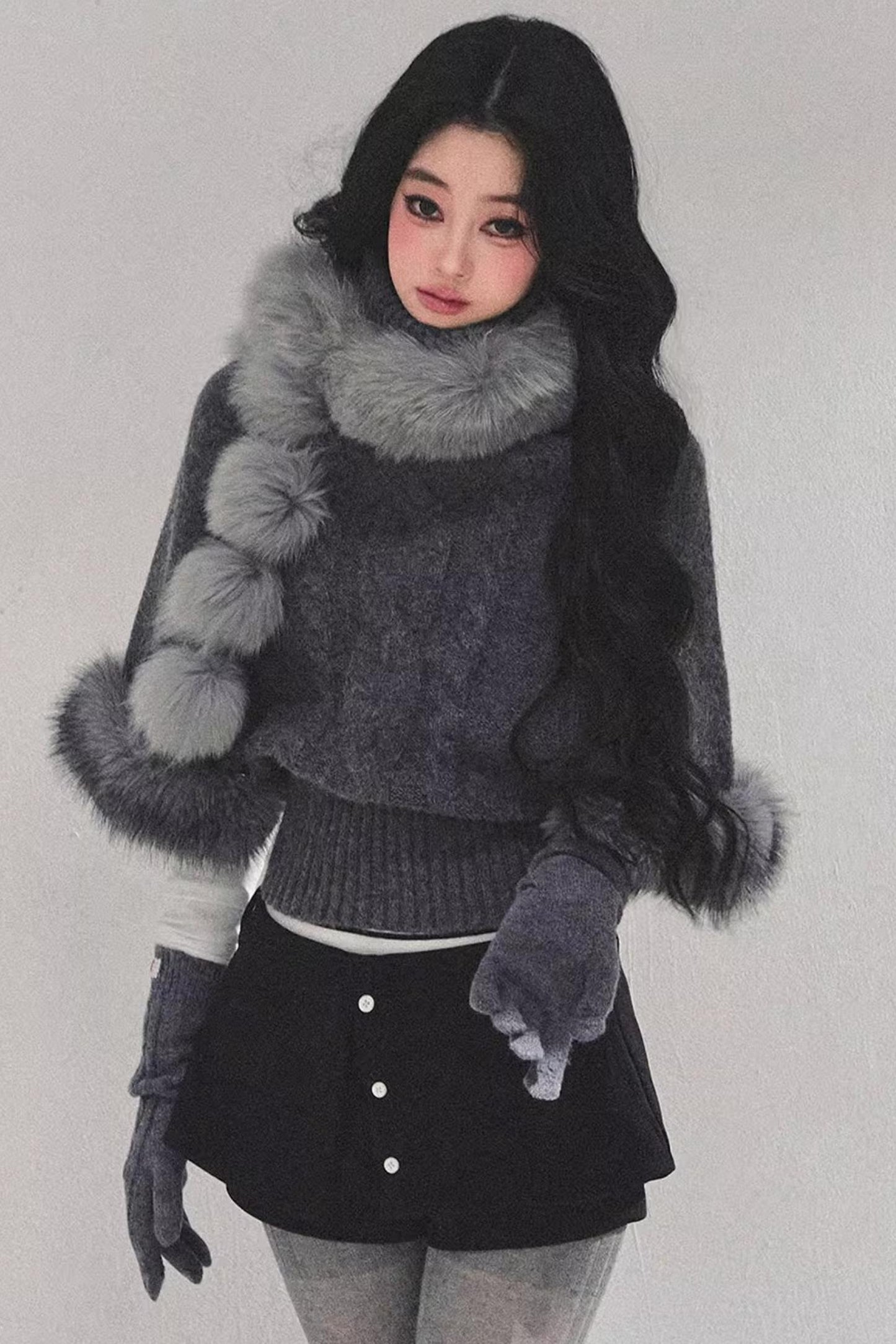 Faux Fox Fur Collar Scarf