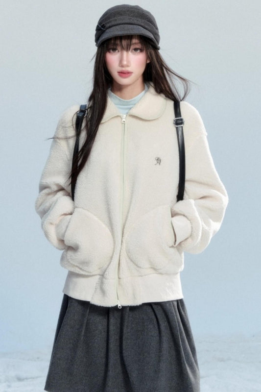 Japanese Retro Lamb Wool Jacket