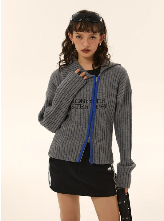 Amerikanischer Strickjacke gestrickter Pullover