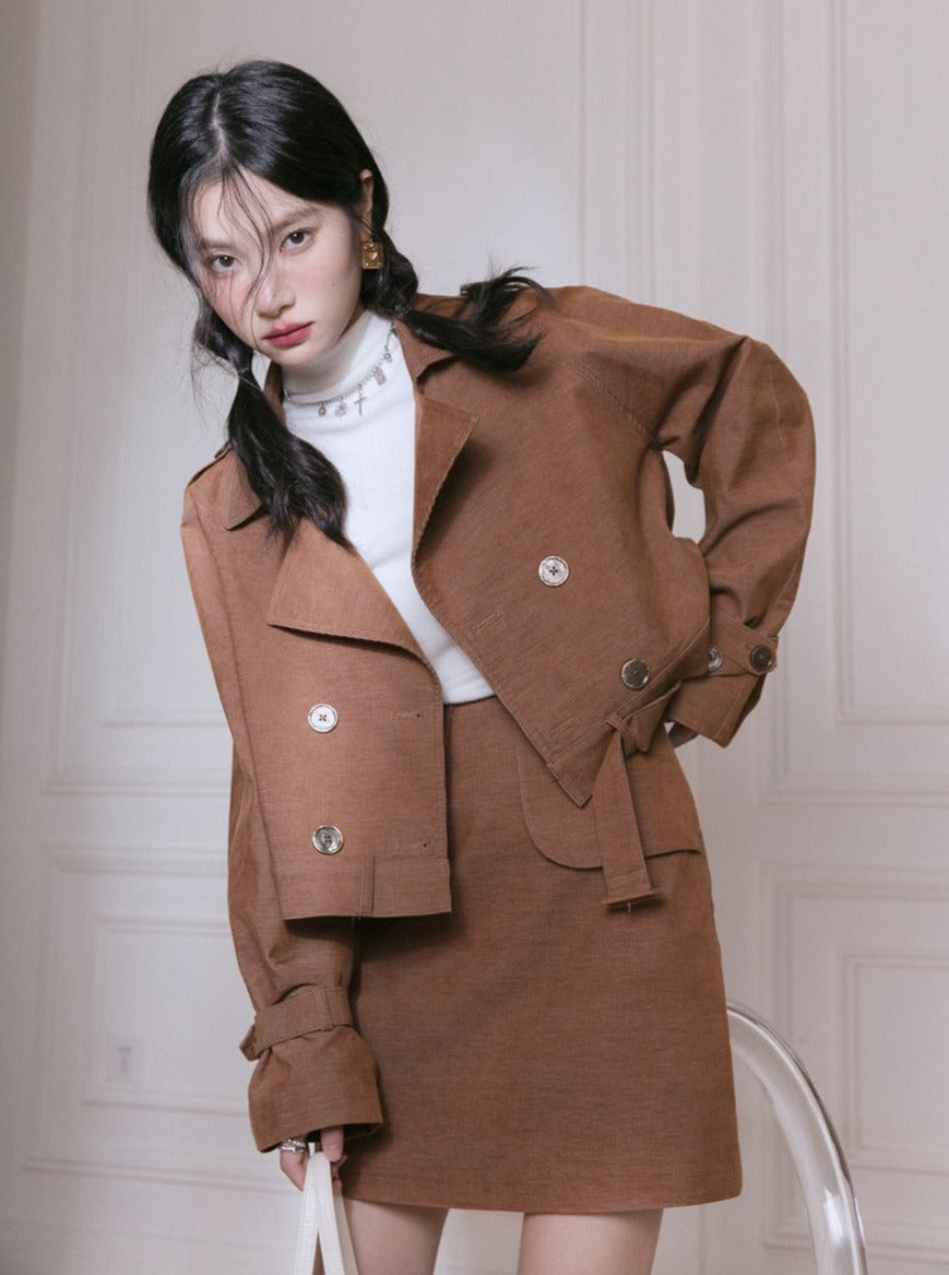 button trench jacket