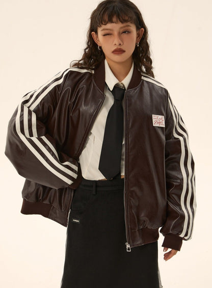 Thickened leather jacket