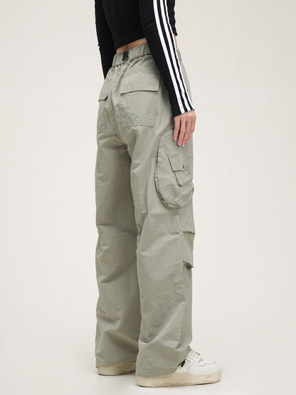 American retro straight loose cargo pants