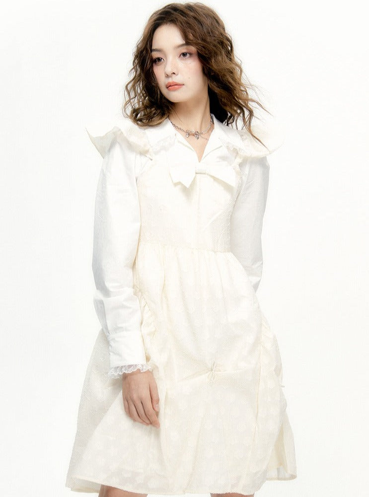 Small Fly Sleeve Ruched Dress