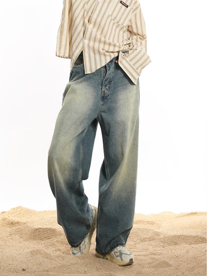 American retro wash jeans pants