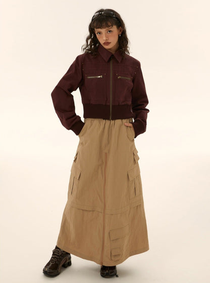 American retro cargo skirt