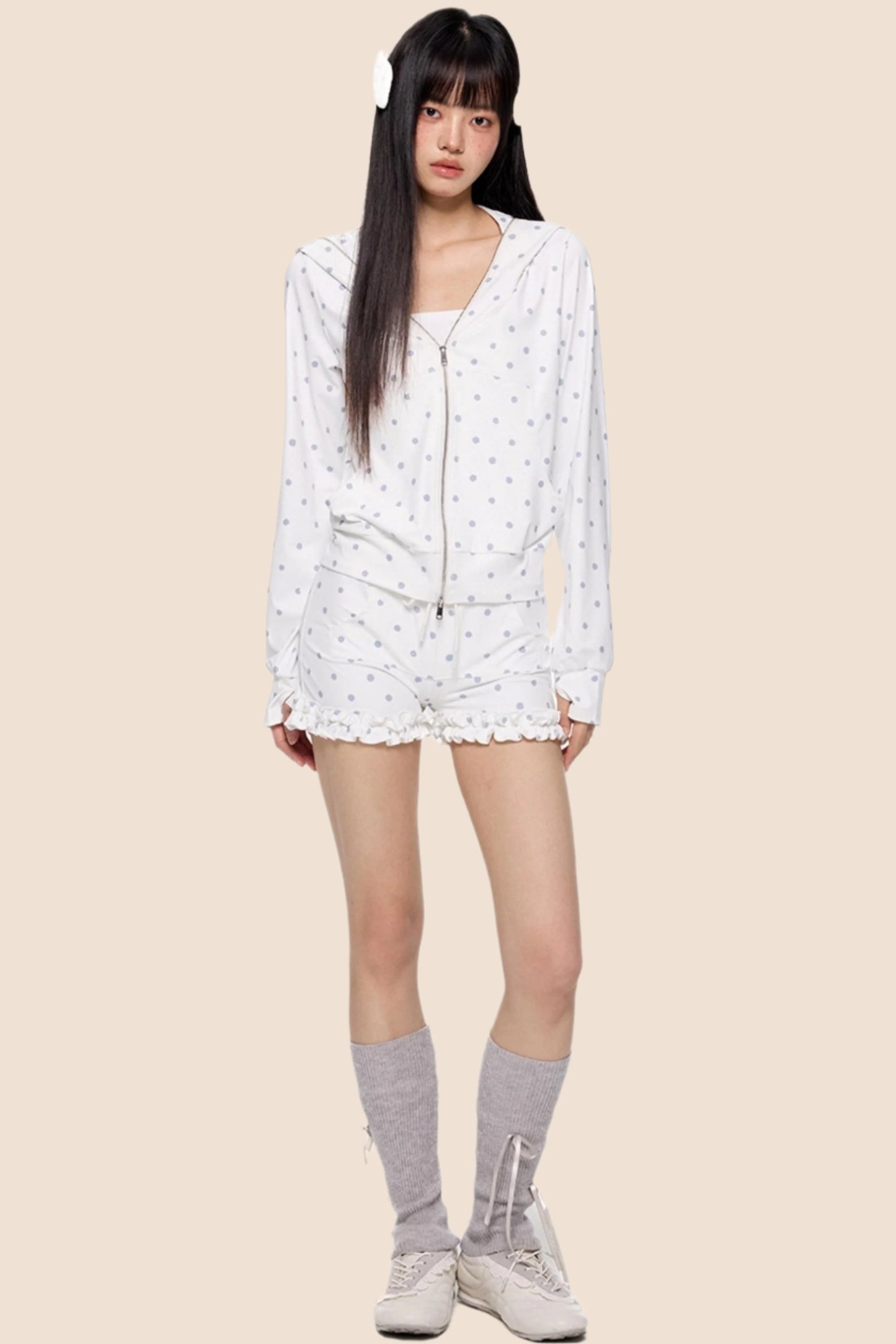 Summer Polka Dot Hoodie Set-Up