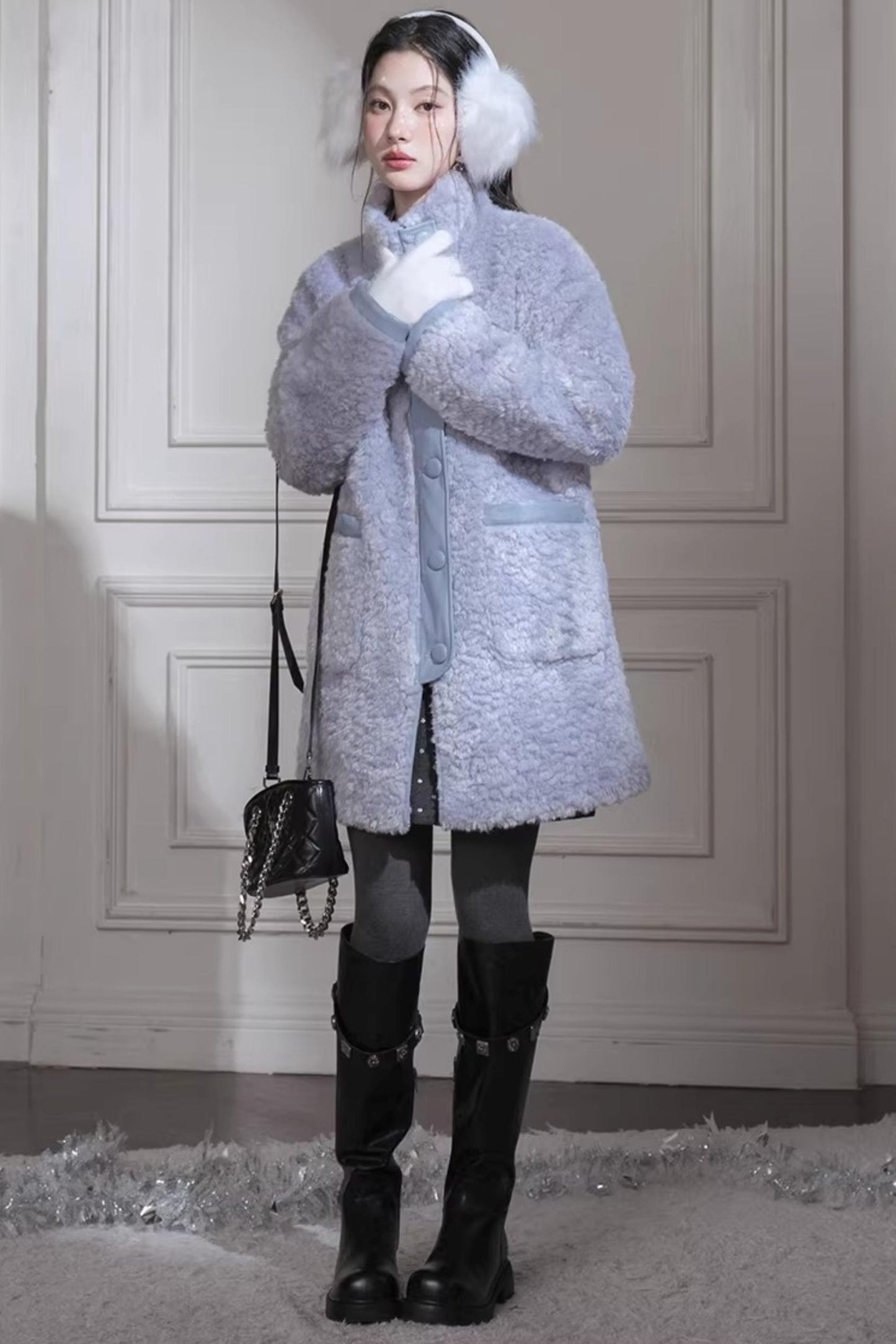 Reversible Misty Gray-Purple Coat