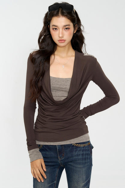 Swing Collar Vintage Layering Top Set