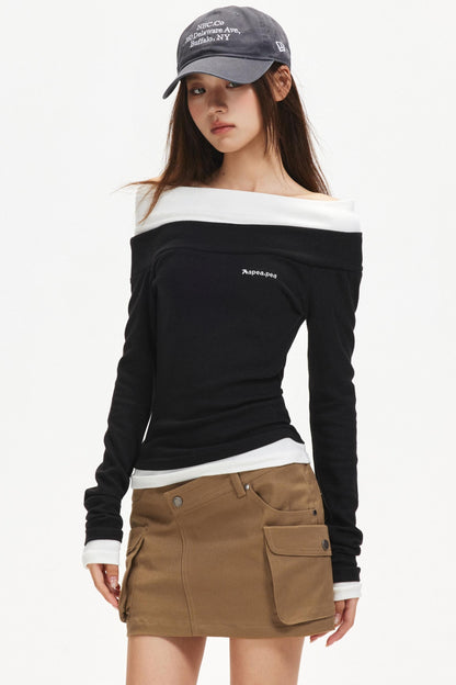 One-Shoulder Knitted Top