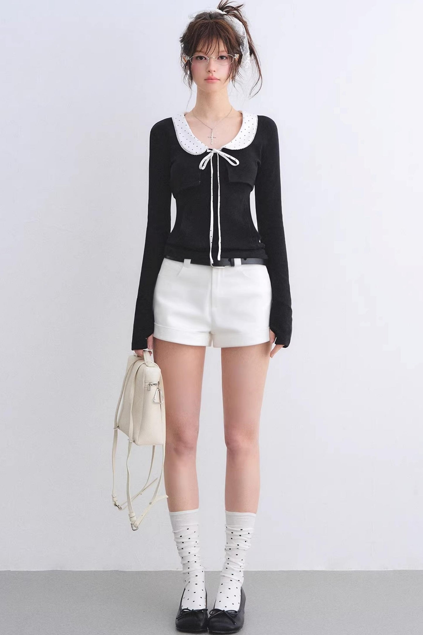 Polka Dot Lace Cardigan Set