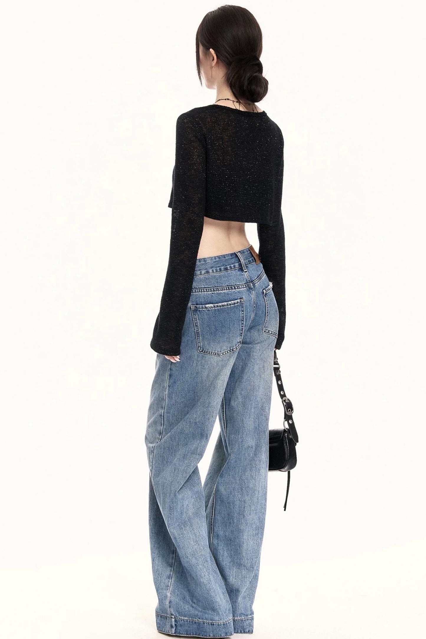 Black Loose Knit Sun Top