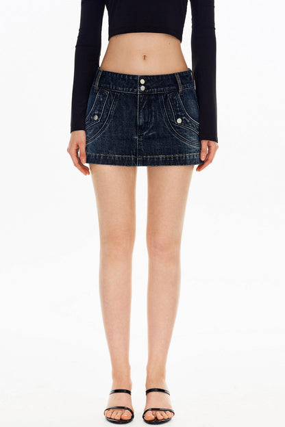 Retro-Workwear-Rock aus gewaschenem Denim