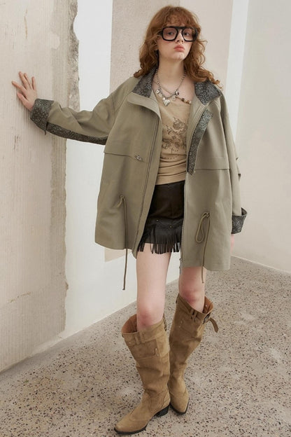 Cashew Flower Trench Coat