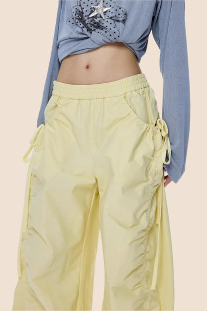 American Yellow Wide Leg Cargo Pants