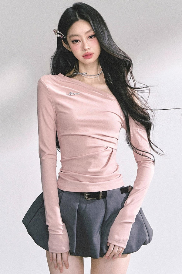 Spicy American Long-Sleeved Gray Top