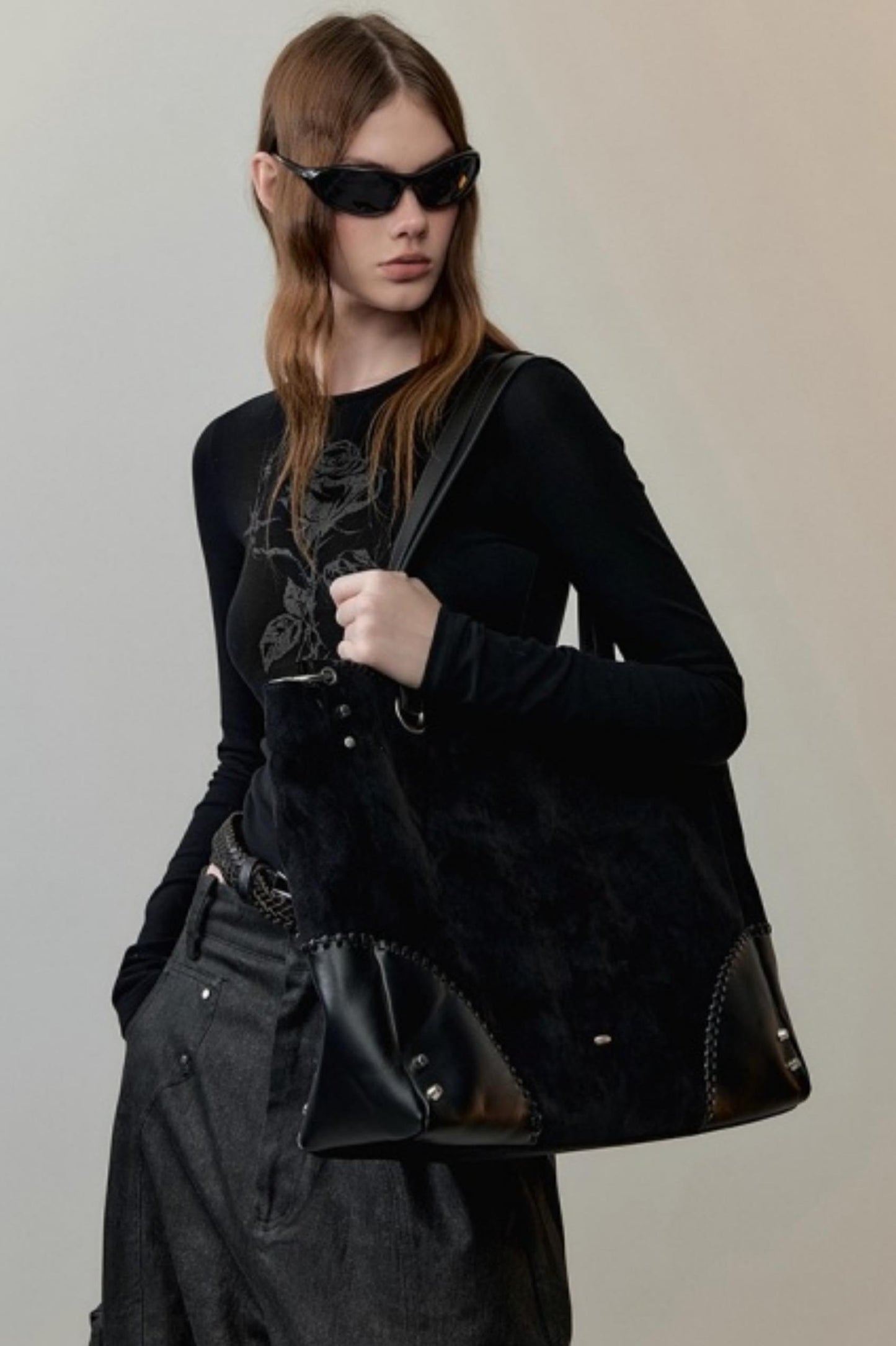 Hand-Painted Rose Knitted Top