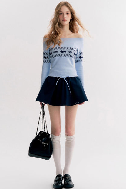 Drawstring Double Waist A-Line Puffy Skirt