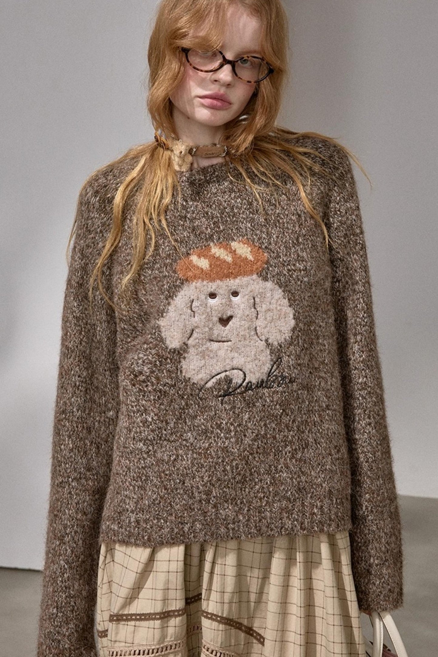 Bread Dog Round Neck Sweater