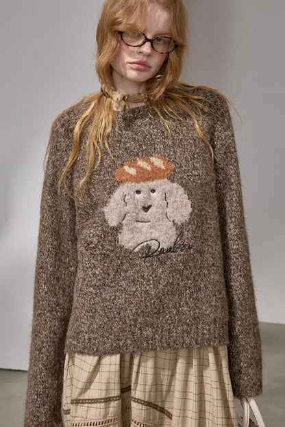 Bread Dog Round Neck Sweater