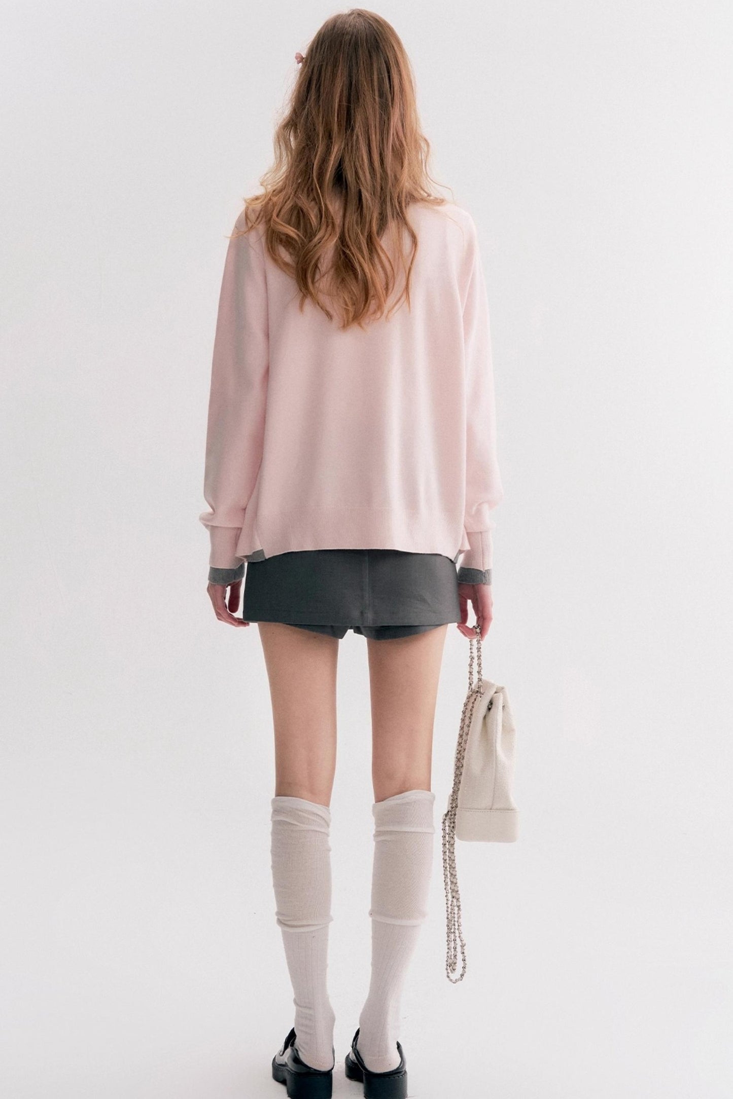 Soft Pink V-Neck Sweater
