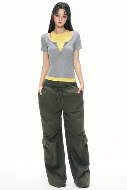 Shoulder Slim T-Shirt