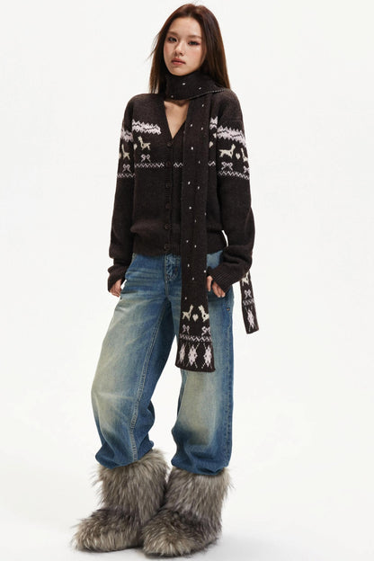 Fair Isle Knitted Cardigan