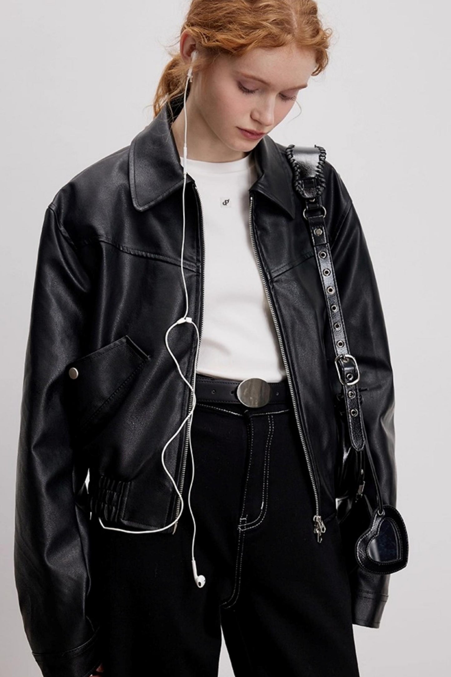 Lapel Leather Jacket