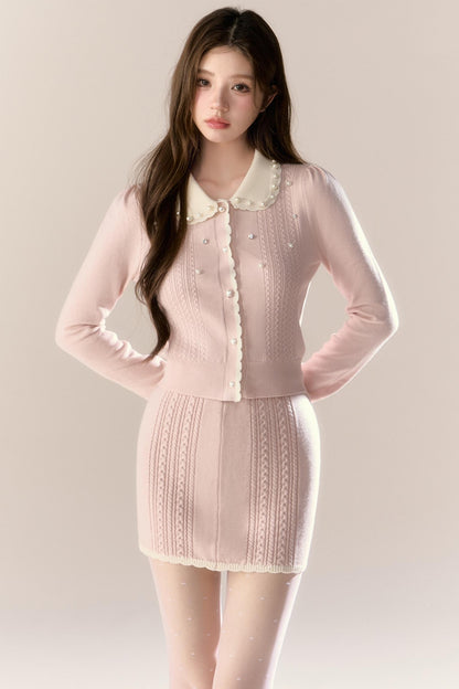 Cherry Blossom Wool Knitted Set-Up