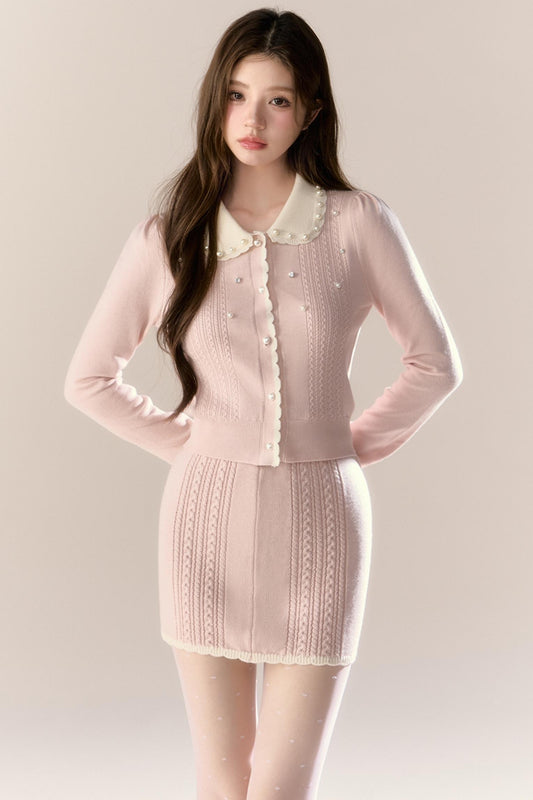 Cherry Blossom Wool Knitted Set-Up