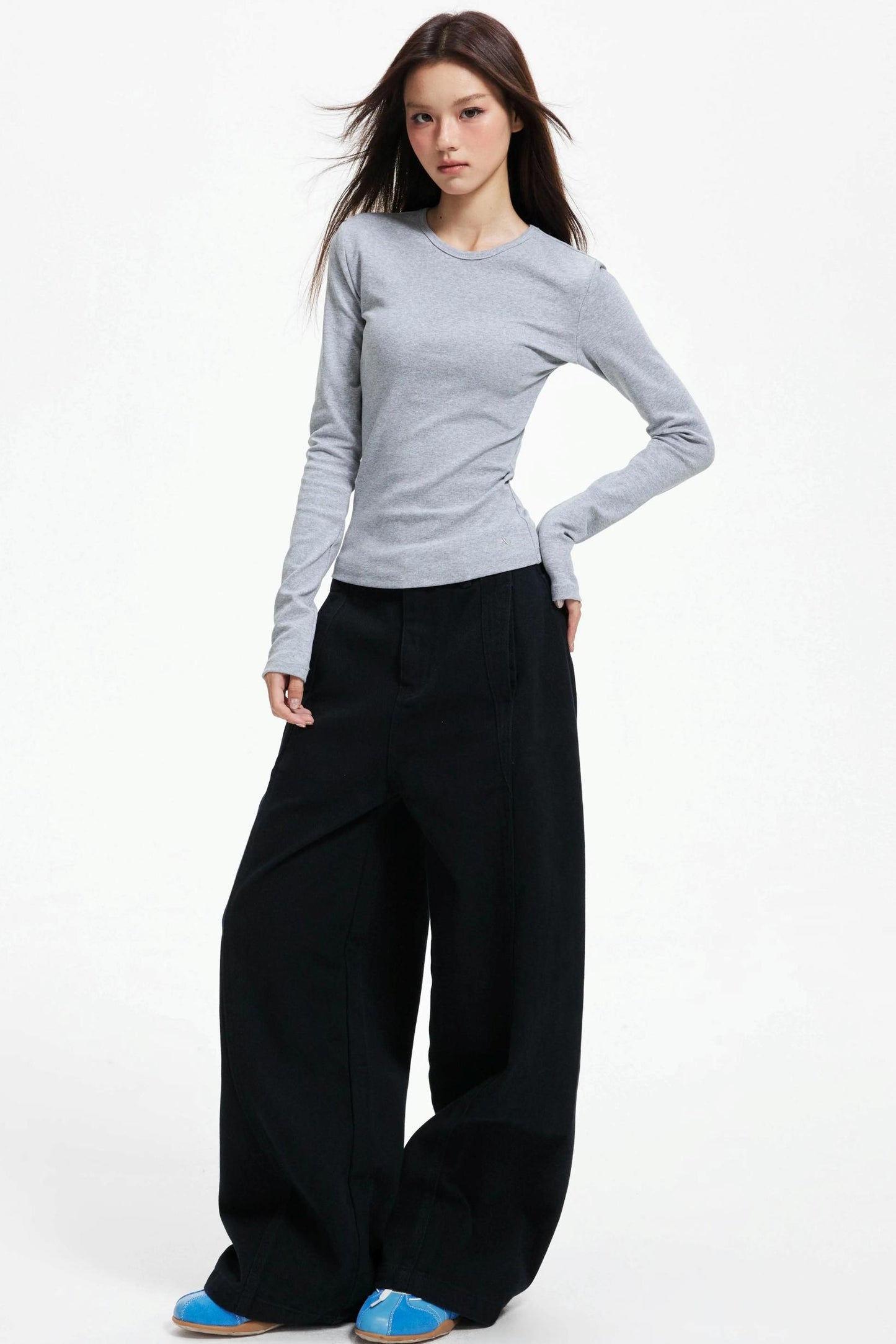 Slim Round Neck Long Sleeve Knitwear