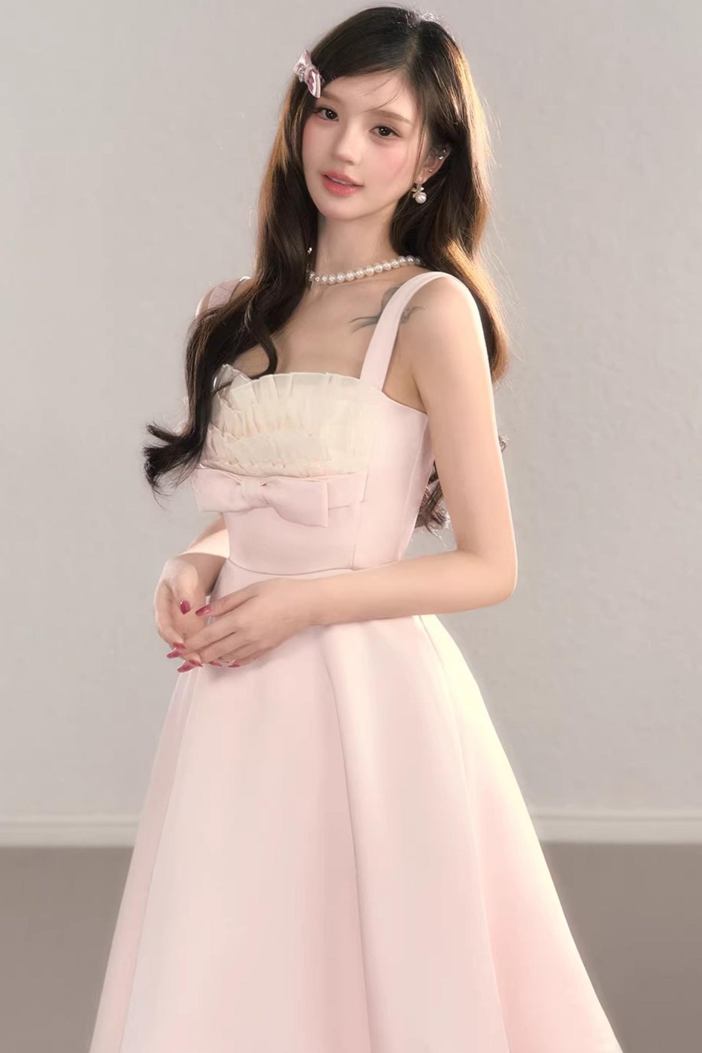 Light Pink Princess Lace Dress
