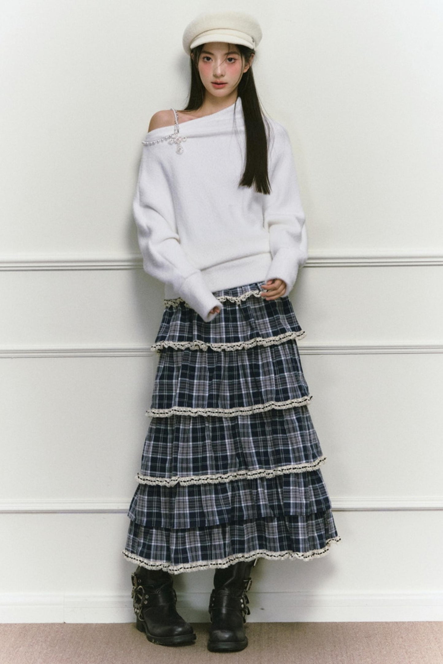 White Foaminck Slouch Sweater