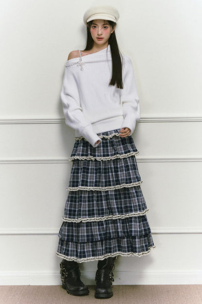 White Foaminck Slouch Sweater