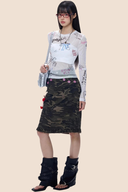 American Babes Mesh Long Sleeve Top