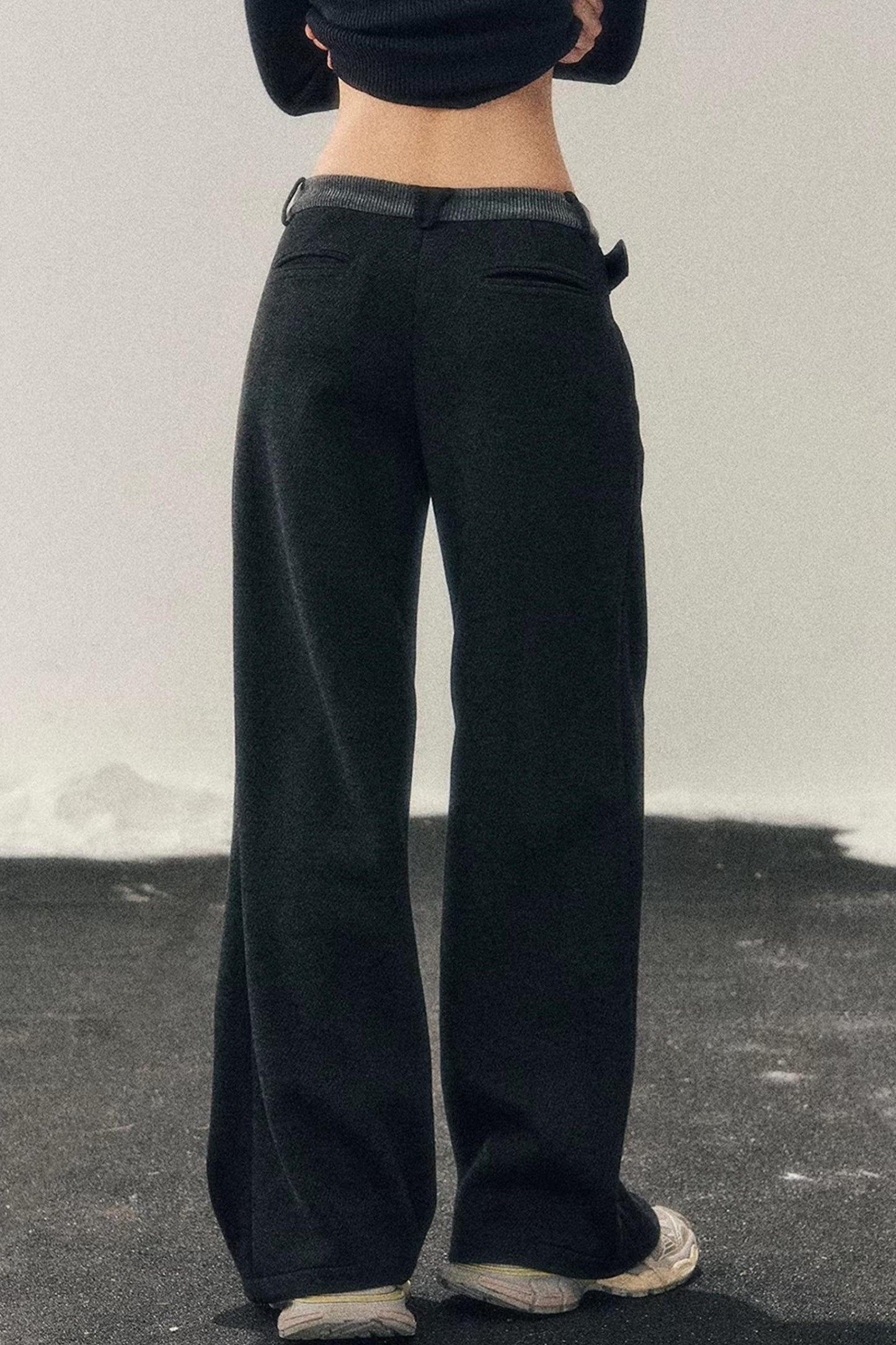 Fleece-Lined Wide-Leg Pants