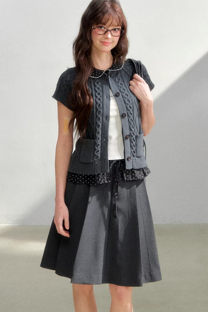 Polka Dot Pleated Skirt