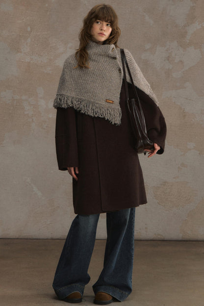 Wool Knitted Cape Cardigan