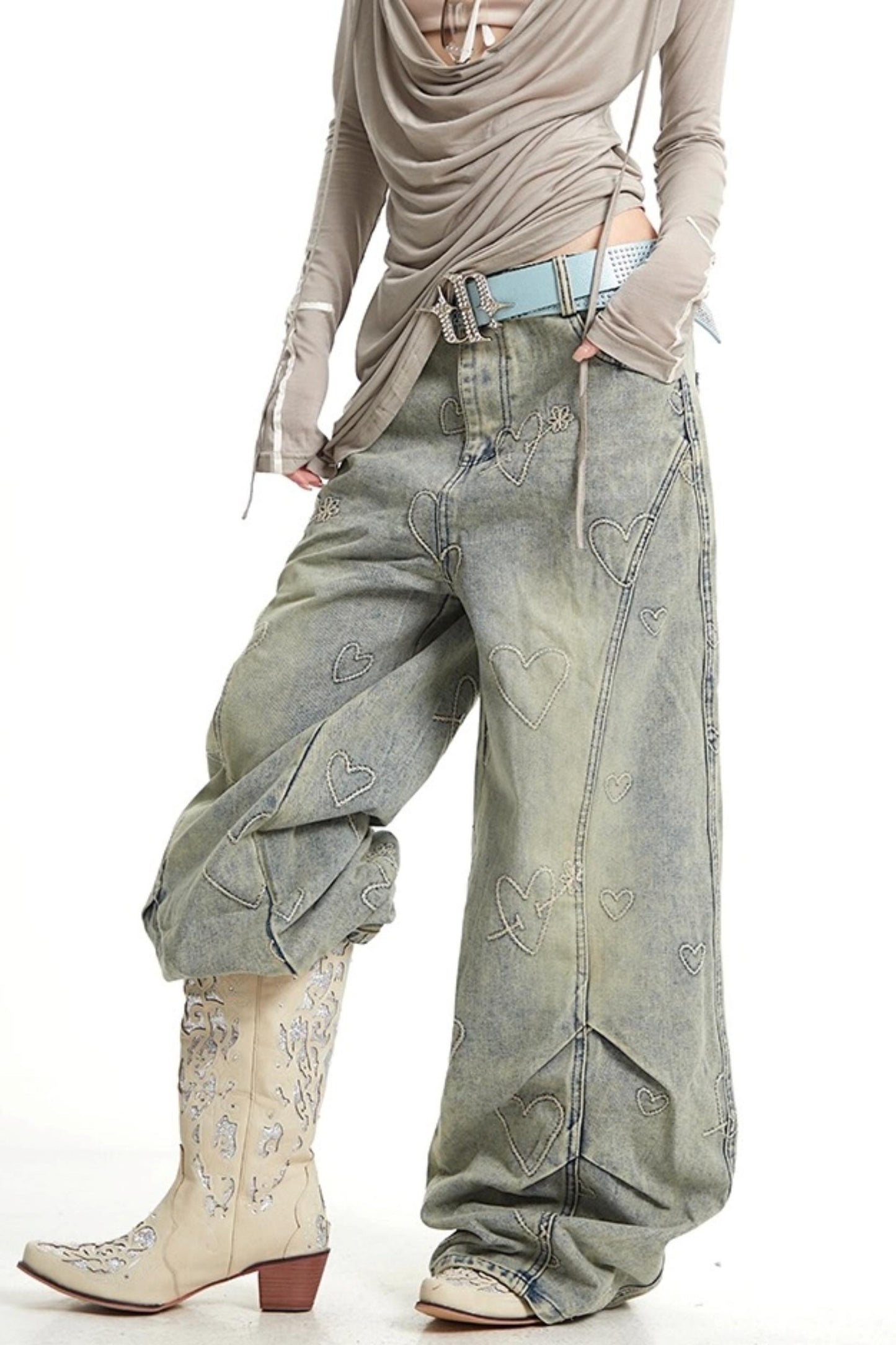 Vintage Love Wide-Leg Denim Trousers