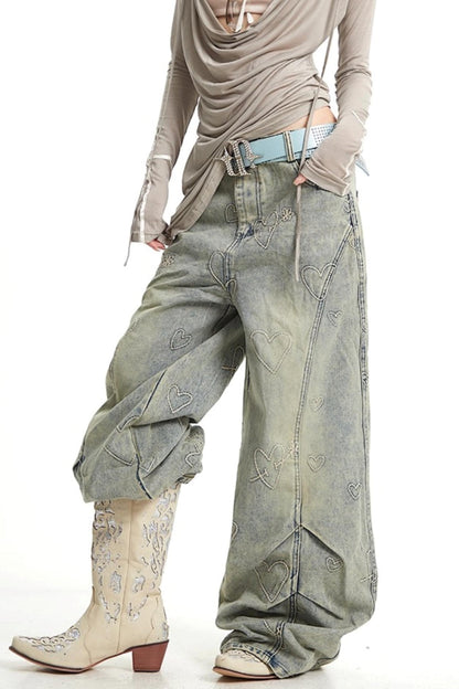 Vintage Love Wide-Leg Denim Trousers